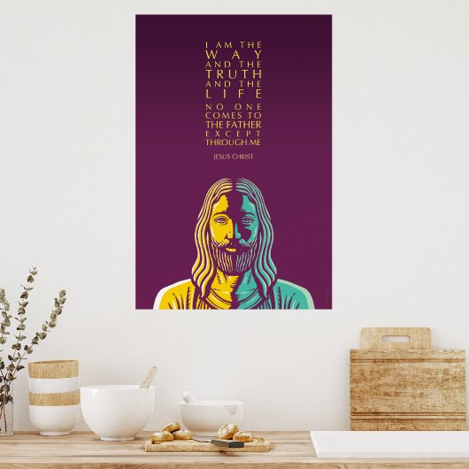 Jezus Christus citaat Poster: Ik ben de weg Poster (Keuken)