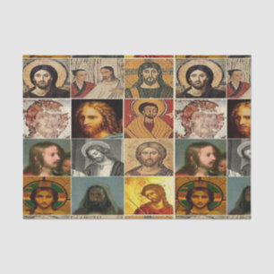 Jezus christus,  collage, antiek, Victoriaans Tissuepapier