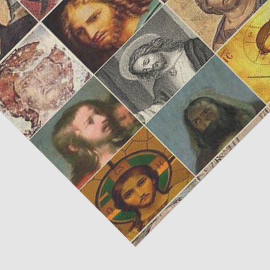 Jezus christus, collage, antiek, Victoriaans Tissuepapier (Detail)