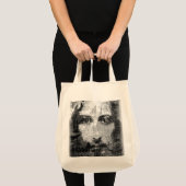 Jezus Christus Collage halftone zwart, jouw ideeën Tote Bag (Voorkant (product))