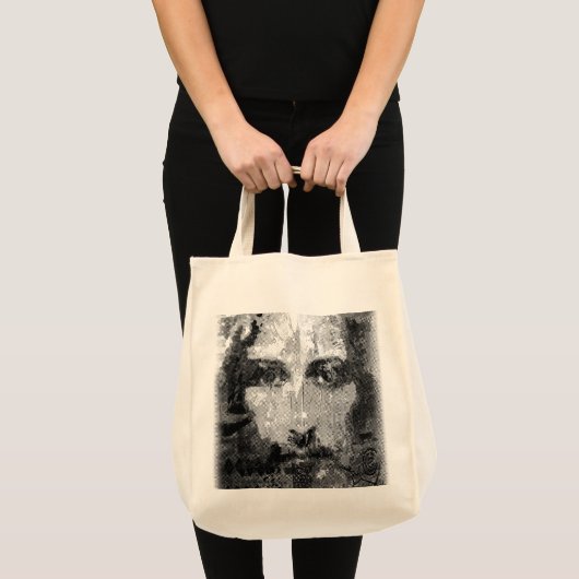 Jezus Christus Collage halftone zwart, jouw ideeën Tote Bag (Voorkant (product))