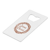 Jezus Christus Creditkaart Flessenopener (Voorkant Gekanteld)