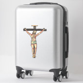Jezus Christus Cross Crucifixatie Waterverf kunst Sticker (Koffer)