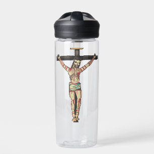 Jezus Christus Cross Crucifixatie Waterverf kunst Waterfles