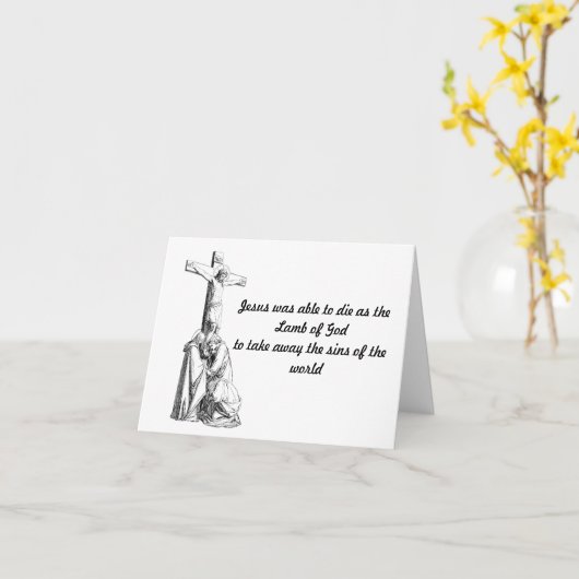 Jezus Christus Cross Lamb van God Kaart (Gele Bloem)