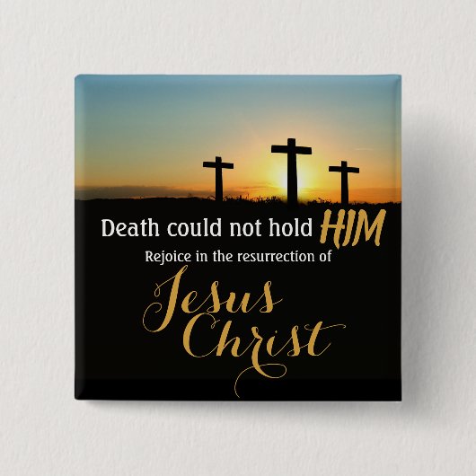 Jezus Christus Cross Resurrection Pin Button (Voorkant)