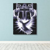 Jezus Christus Crown of Thorns and Dove Canvas Afdruk (Insitu (Houten vloer))