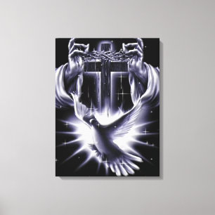 Jezus Christus Crown of Thorns and Dove Canvas Afdruk