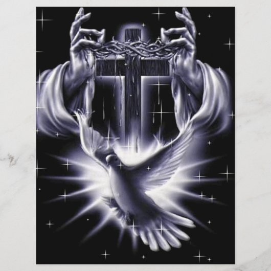 Jezus Christus Crown of Thorns and Dove Flyer (Voorkant)