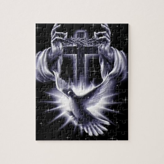 Jezus Christus Crown of Thorns and Dove Legpuzzel (Verticaal)