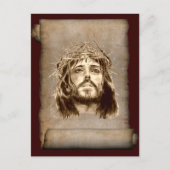 Jezus Christus Crown of Thorns on Scroll Briefkaart (Voorkant)