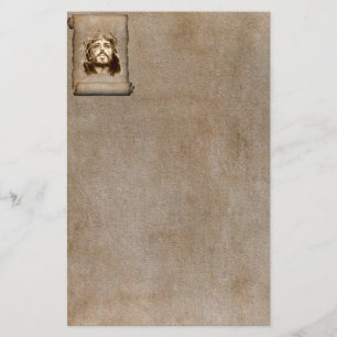Jezus Christus Crown of Thorns on Scroll Briefpapier