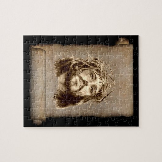 Jezus Christus Crown of Thorns on Scroll Legpuzzel (Horizontaal)