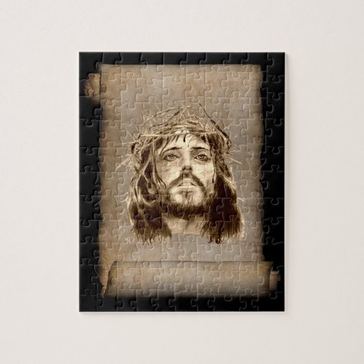 Jezus Christus Crown of Thorns on Scroll Legpuzzel (Verticaal)