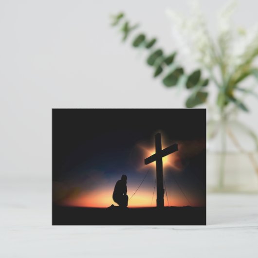Jezus Christus Crucifixion Cross Briefkaart (Staand voorkant)