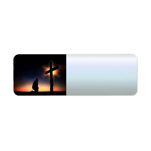 Jezus Christus Crucifixion Cross Etiket (Voorkant)
