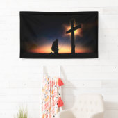 Jezus Christus Crucifixion Cross Spandoek (Insitu)