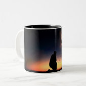 Jezus Christus Crucifixion Cross Tweekleurige Koffiemok (Voorkant links)