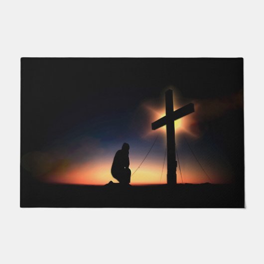 Jezus Christus Crucifixion Cross Vloermat Deurmat (Voorkant)