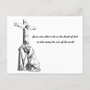 Jezus Christus Crucifixion kruislammeren van god Briefkaart