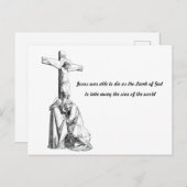 Jezus Christus Crucifixion kruislammeren van god Briefkaart (Voorkant / Achterkant)
