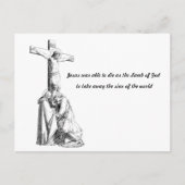 Jezus Christus Crucifixion kruislammeren van god Briefkaart (Voorkant)