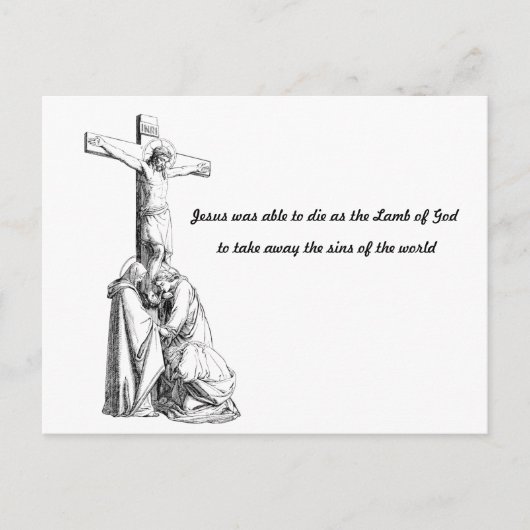 Jezus Christus Crucifixion kruislammeren van god Briefkaart (Voorkant)