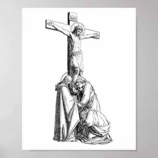 Jezus Christus Crucifixion, kunst van illustratie Poster (Voorkant)