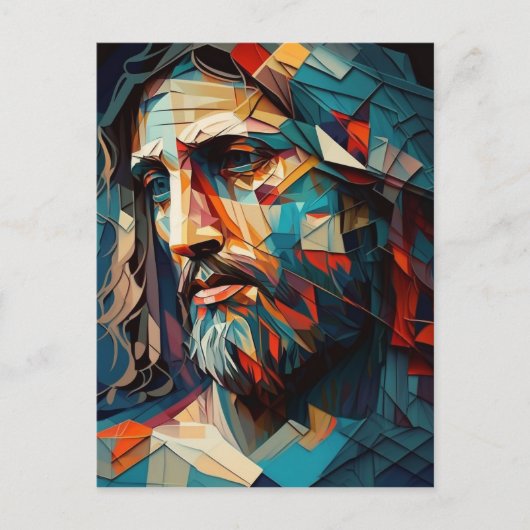 Jezus Christus cubisme Briefkaart (Voorkant)