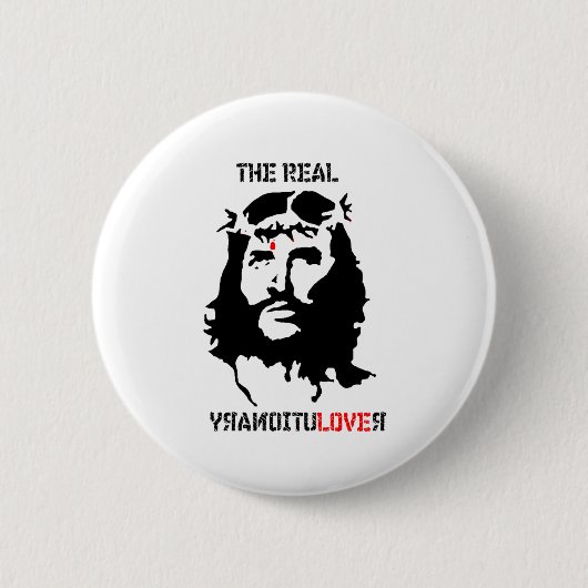 Jezus Christus - de echte revolutionair Ronde Button 5,7 Cm (Voorkant)