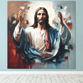 Jezus Christus: de eeuwige omhelzing van het licht Canvas Afdruk (Insitu (Houten vloer))