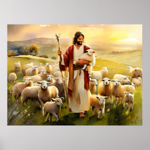 Jezus Christus De Goede Shepherd Poster