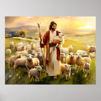 Jezus Christus De Goede Shepherd Poster