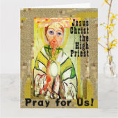 Jezus Christus, de hogepriester Gevouwen Wenskaart Kaart (Gele Bloem)