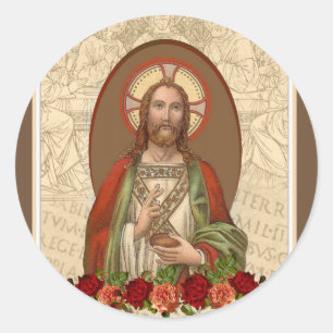 Jezus Christus de Koning Religieus Laatste Avondma Ronde Sticker