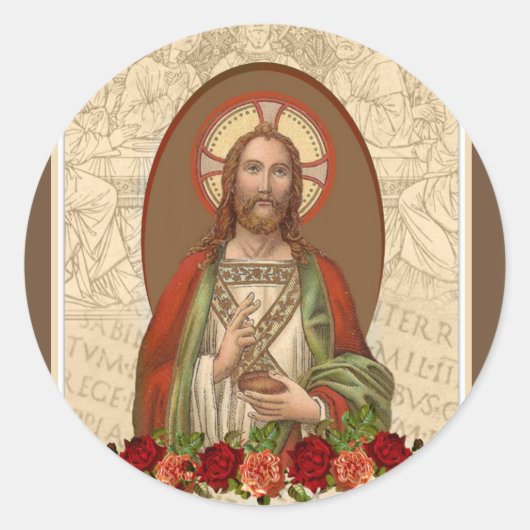 Jezus Christus de Koning Religieus Laatste Avondma Ronde Sticker (Voorkant)