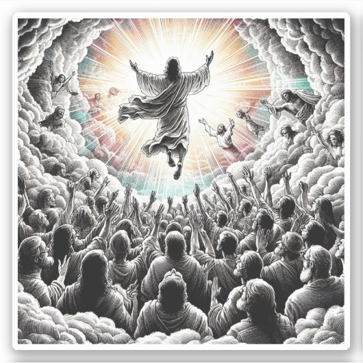 Jezus Christus De opname Religieuze Christelijke K Sticker (Voorkant)