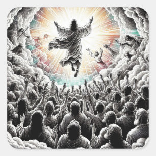 Jezus Christus De opname Religieuze Christelijke K Vierkante Sticker