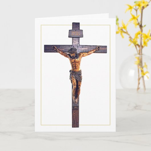 Jezus Christus de redder van het kruis Kaart (Gele Bloem)