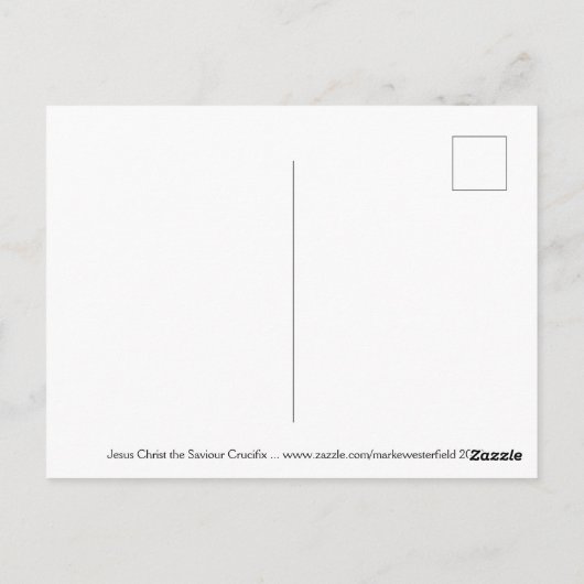 Jezus Christus de Savior Crucifix Briefkaart (Achterkant)