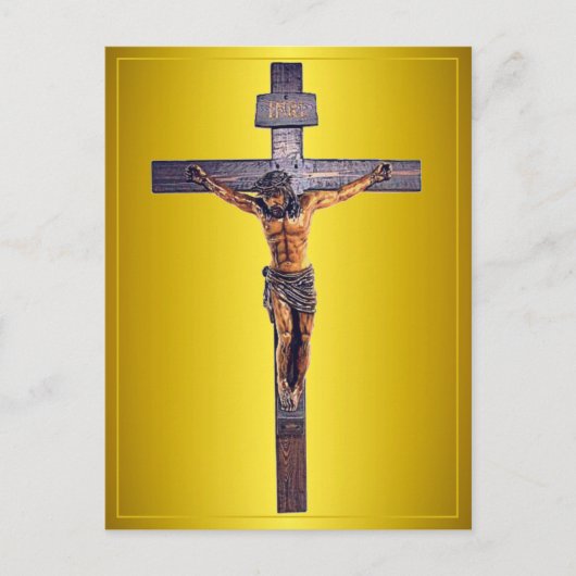 Jezus Christus de Savior Crucifix Briefkaart (Voorkant)