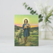  Jezus Christus de Shepherd met Baby Lamb Briefkaart (Staand voorkant)
