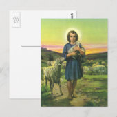  Jezus Christus de Shepherd met Baby Lamb Briefkaart (Voorkant / Achterkant)
