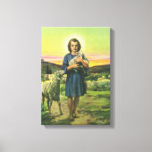  Jezus Christus de Shepherd met Baby Lamb Canvas Afdruk (Voorkant)