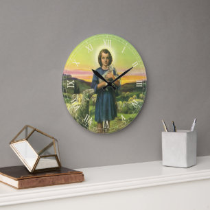 Jezus Christus de Shepherd met Baby Lamb Grote Klok