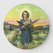  Jezus Christus de Shepherd met Baby Lamb Grote Klok (Voorkant)