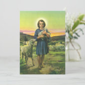  Jezus Christus de Shepherd met Baby Lamb Kaart (Staand voorkant)