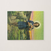  Jezus Christus de Shepherd met Baby Lamb Legpuzzel (Horizontaal)