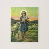  Jezus Christus de Shepherd met Baby Lamb Legpuzzel (Verticaal)