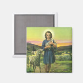  Jezus Christus de Shepherd met Baby Lamb Magneet (Voorkant / Achterkant)